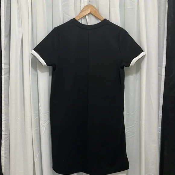Zara Knit Black Dress with White Trim a164 - Picture 3 of 3